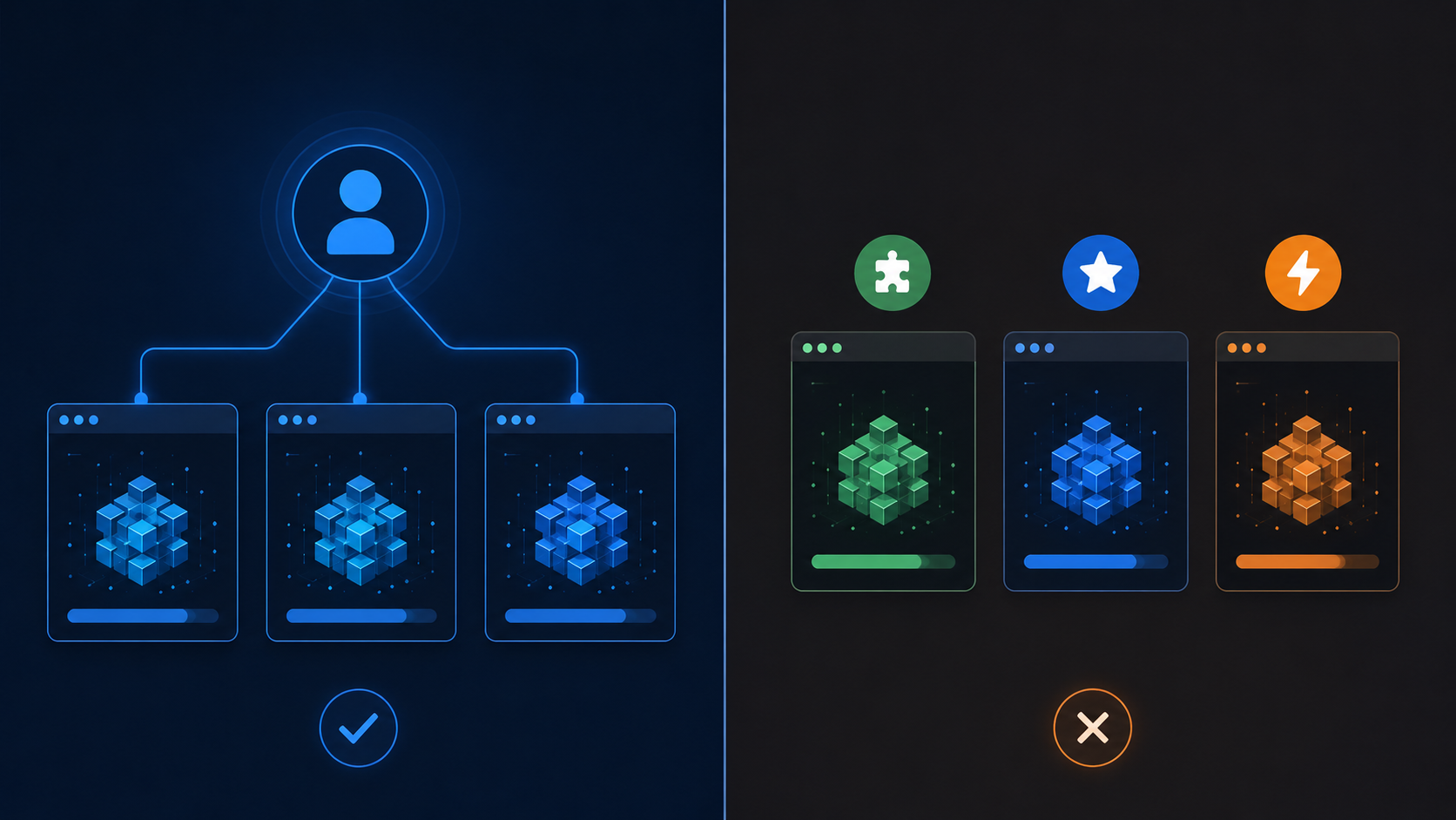 左:改全局,所有终端联动;右:用环境变量,各终端独立